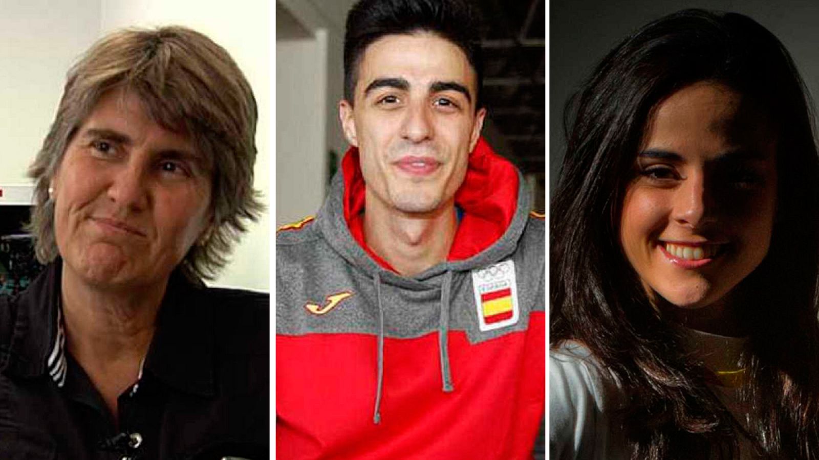 Paloma del Río (i), Joel González (c) y Sara Hurtado (d), protagonistas del "Olimpismo vs coronavirus"