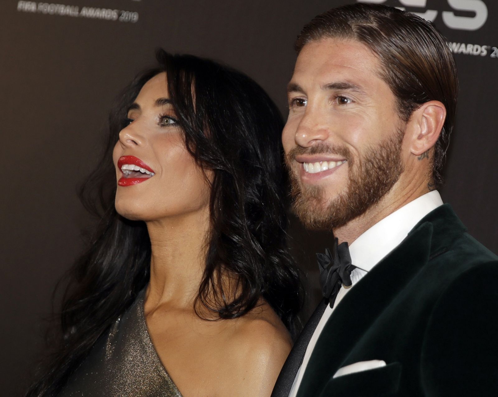 Pilar Rubio y Sergio Ramos en la entrega de premios de la FIFA en septiembre de 2019