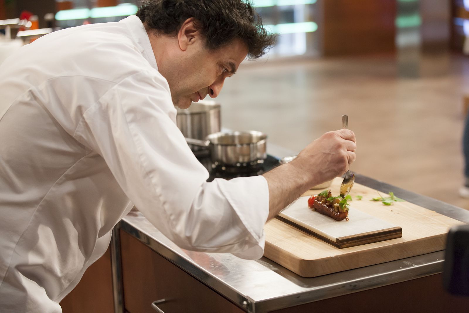 Pepe Rodríguez en la grabación de la séptima temporada de Master Chef