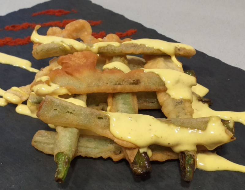 Receta de tempura de judías verdes con mayonesa en tres sencillos pasos