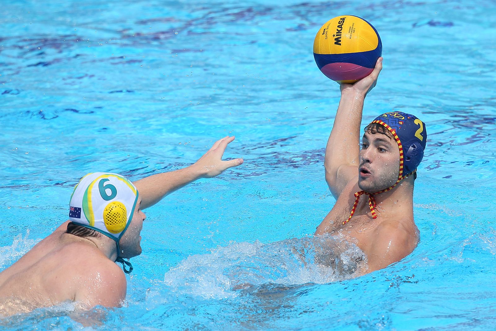 Munarriz, durante un partido de la selección española de waterpolo