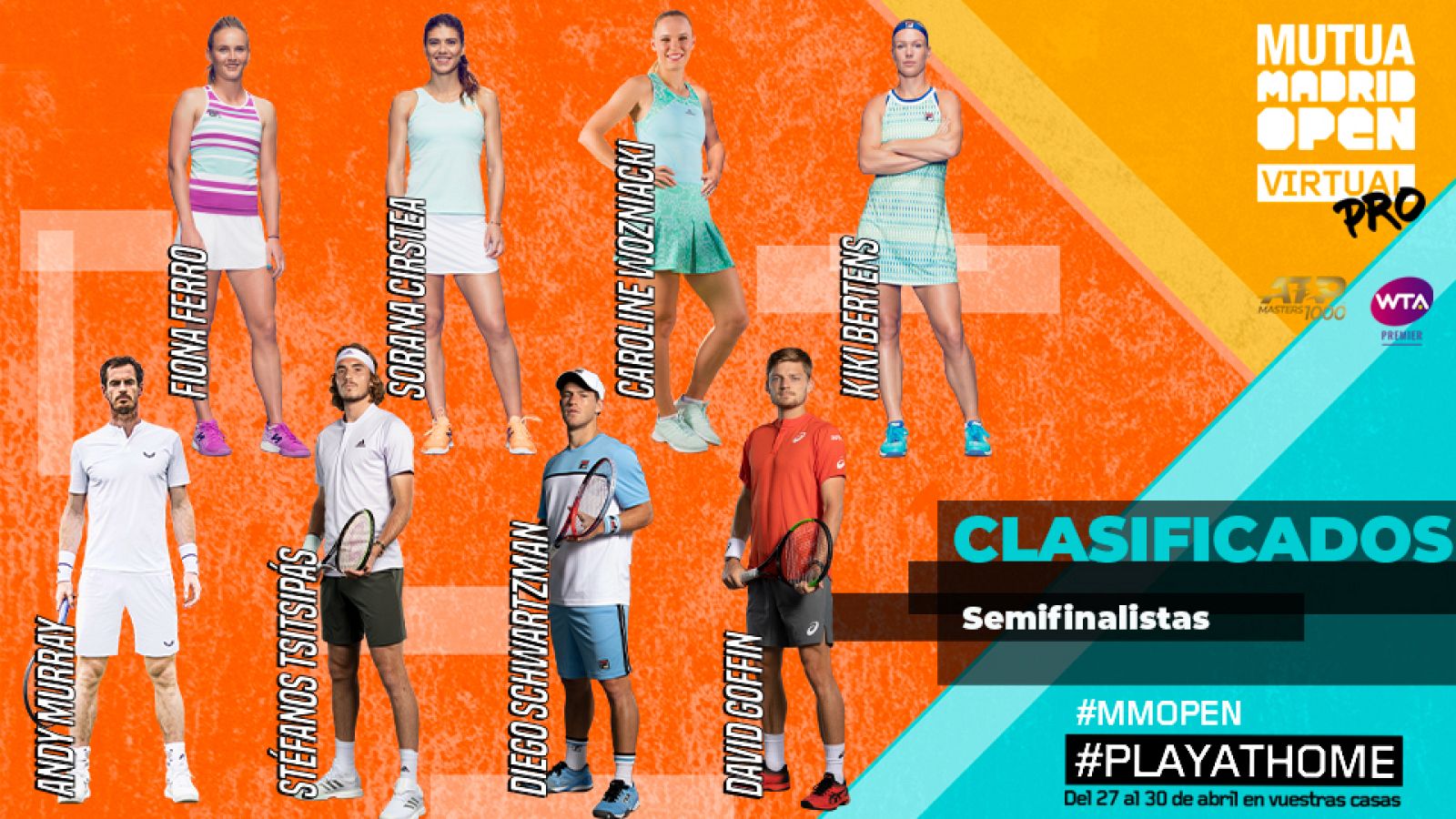 Cartel de los cuatro mejores de cada torneo del Madrid Open Virtual