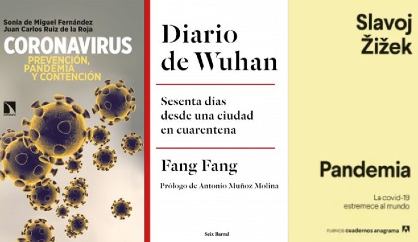 Portadas de libros sobre el coronavirus