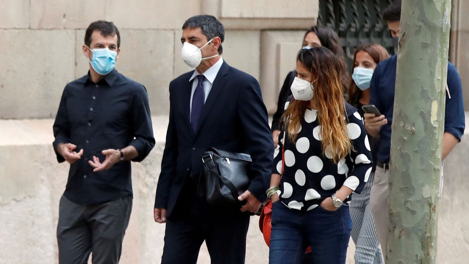 El mayor de los Mossos Josep Lluís Trapero a su llegada a la Audiencia de Barcelona