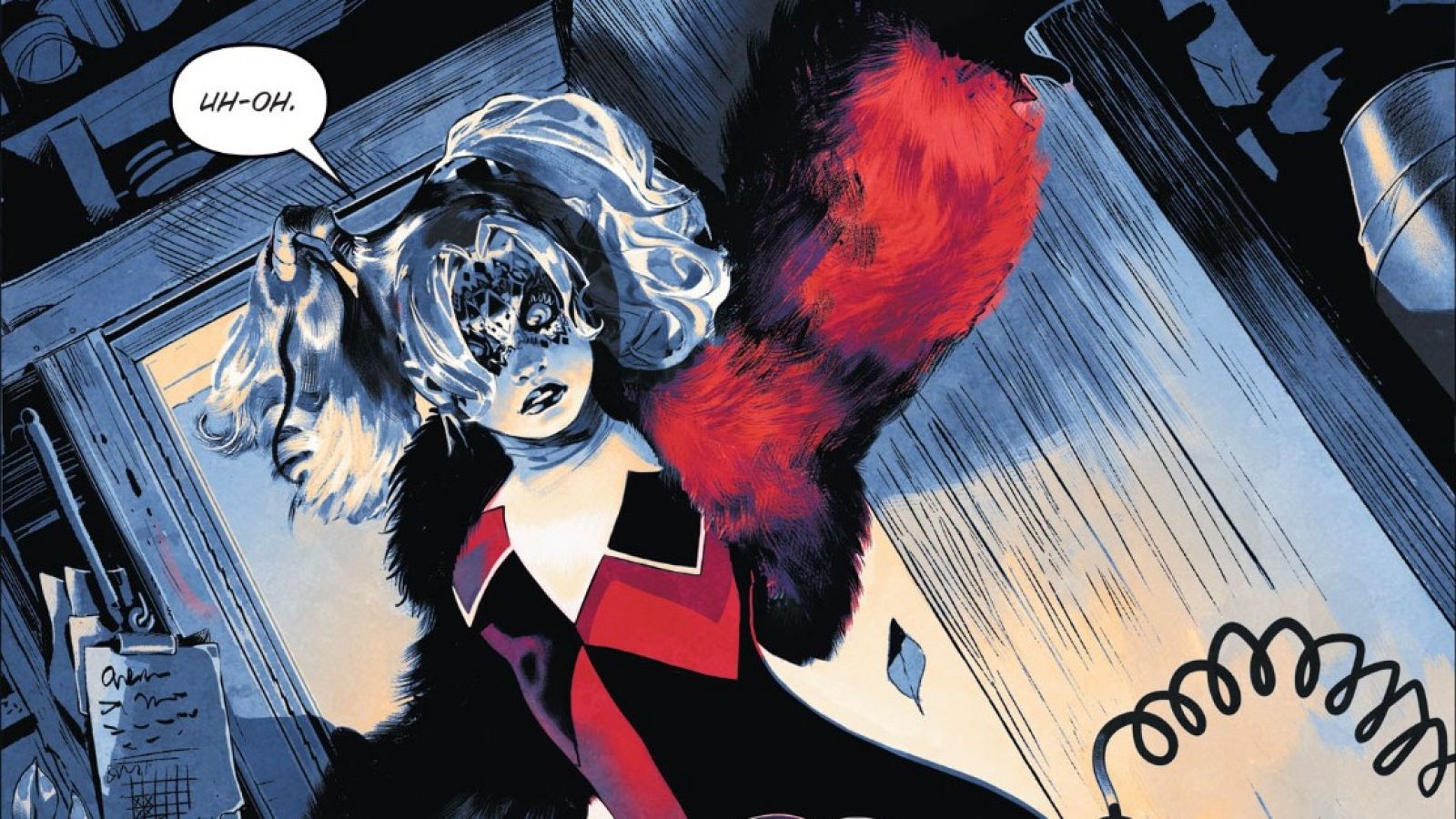 Detalle de una página de 'Harley Quinn: Cristales rotos'