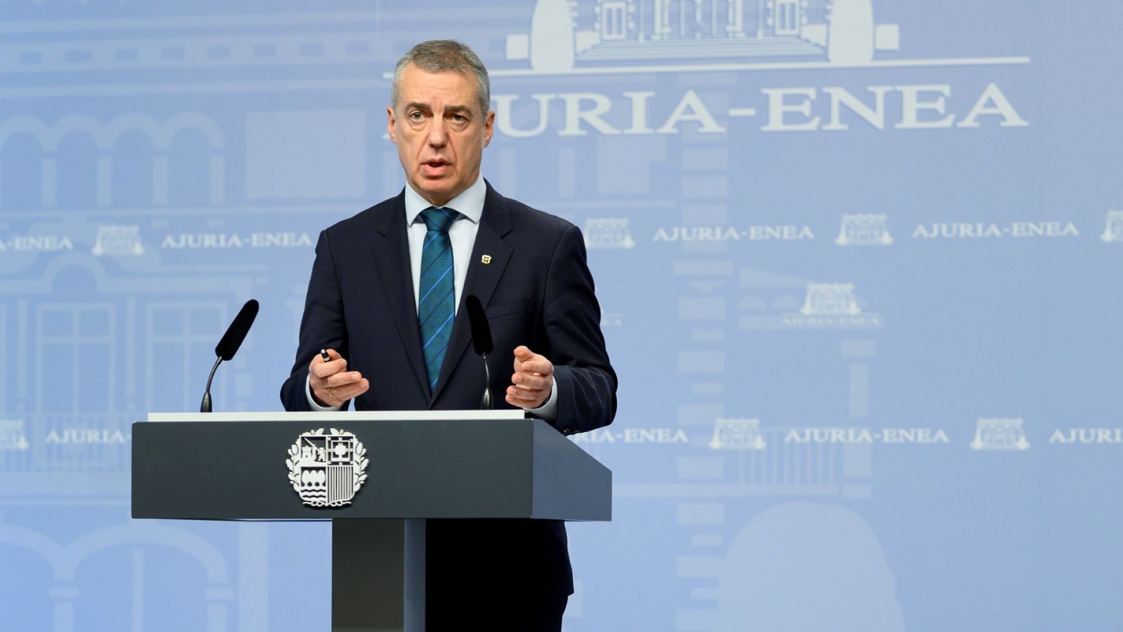 El lehendakari, Iñigo Urkullu, en una comparecencia ante la prensa