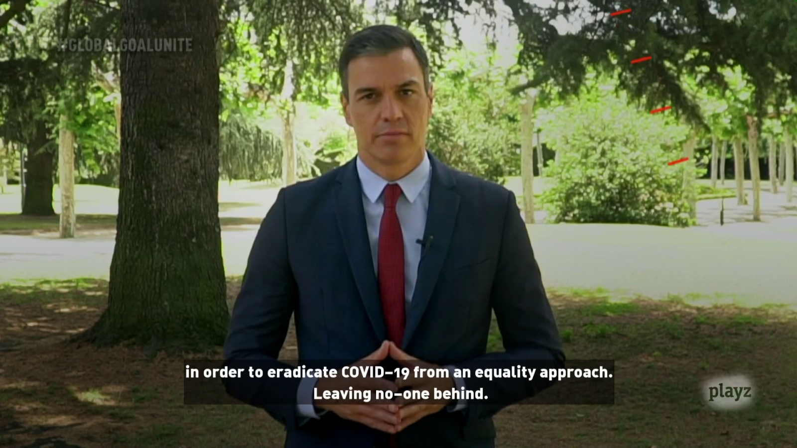 Pedro Sánchez durante el Global Goal