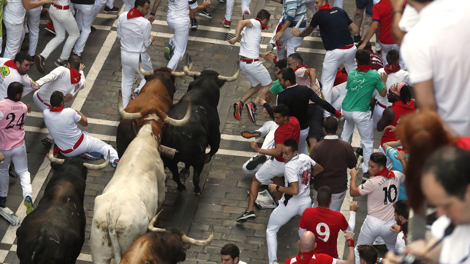 Imagen del séptimo encierro de los Sanfermines