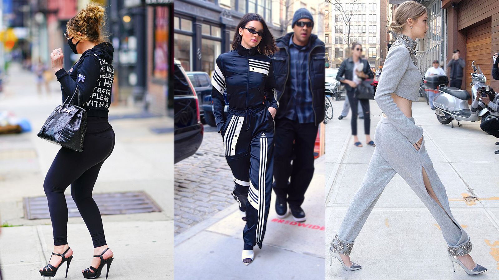 Mariah Carey, Kendall Jenner y Gigi Hadid dicen "sí" a los tacones con chándal