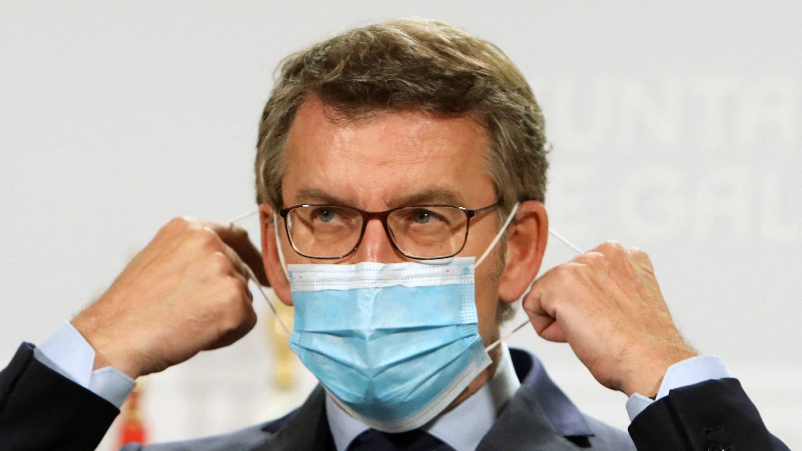 El presidente de la Xunta, Alberto Núñez Feijóo, en la rueda de prensa posterior al Consello de este jueves