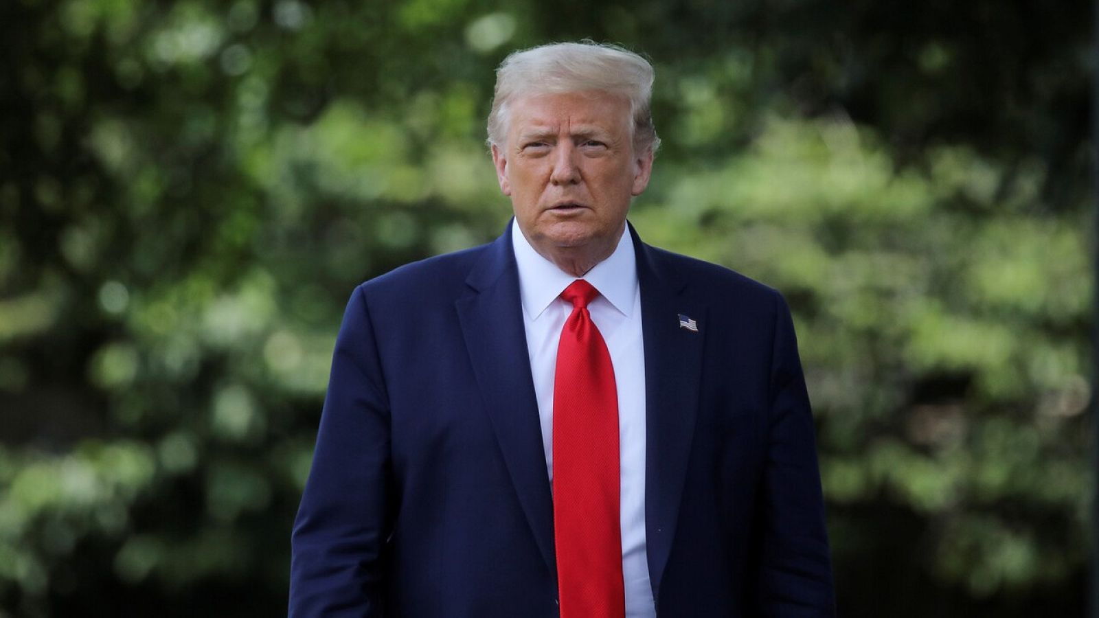 Donald Trump en los jardines de la Casa Blanca