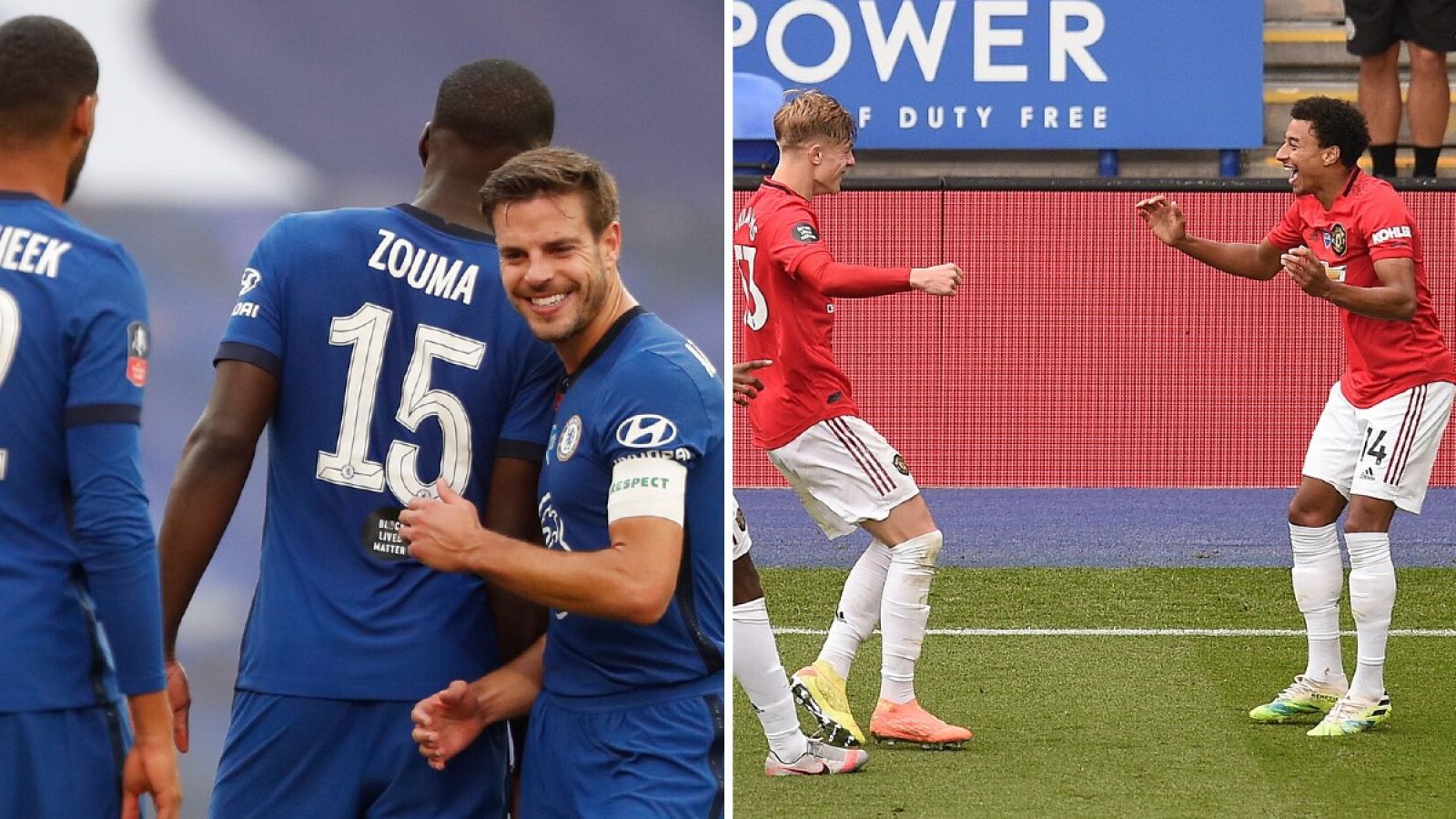 Chelsea (i) y Machester United (d) acompañarán a Liverpool y City en la Champions