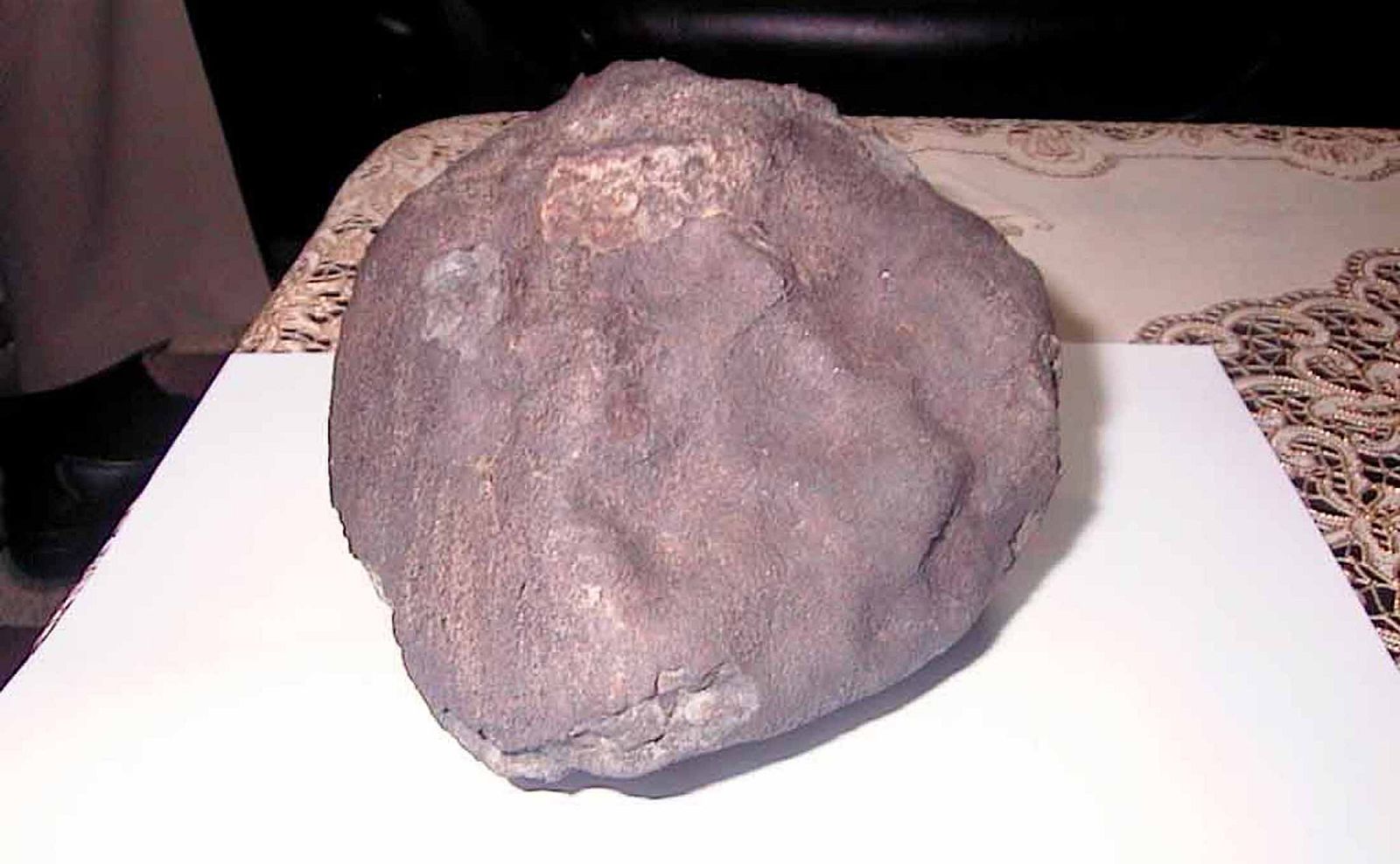 A 10 pound meteorite rock, which landed in a former Khmer Rouge zone of northwest Cambodia.