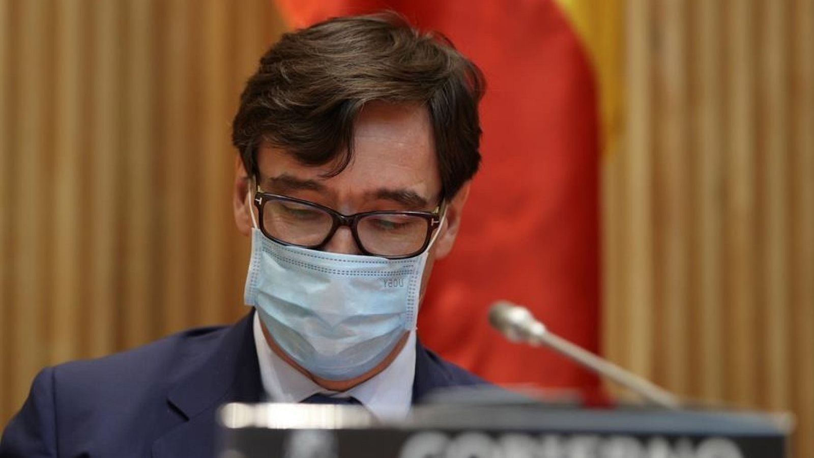 El ministro de Sanidad, Salvador Illa, durante una comparecencia en la Comisión de Sanidad del Congreso