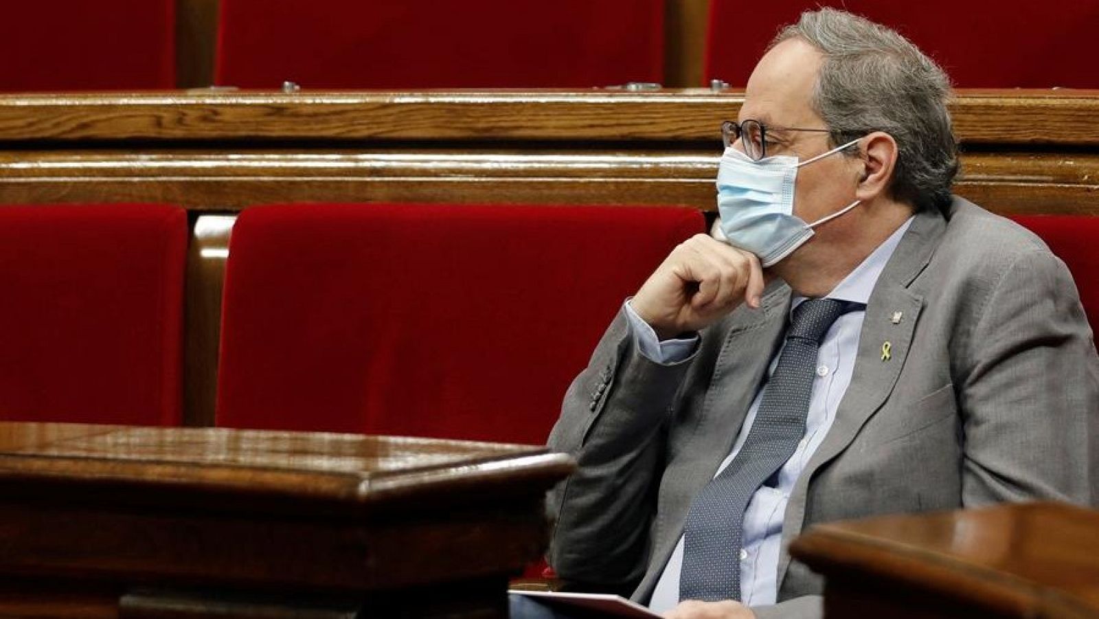 El presidente de la Generalitat, Quim Torra, durante una sesión de control