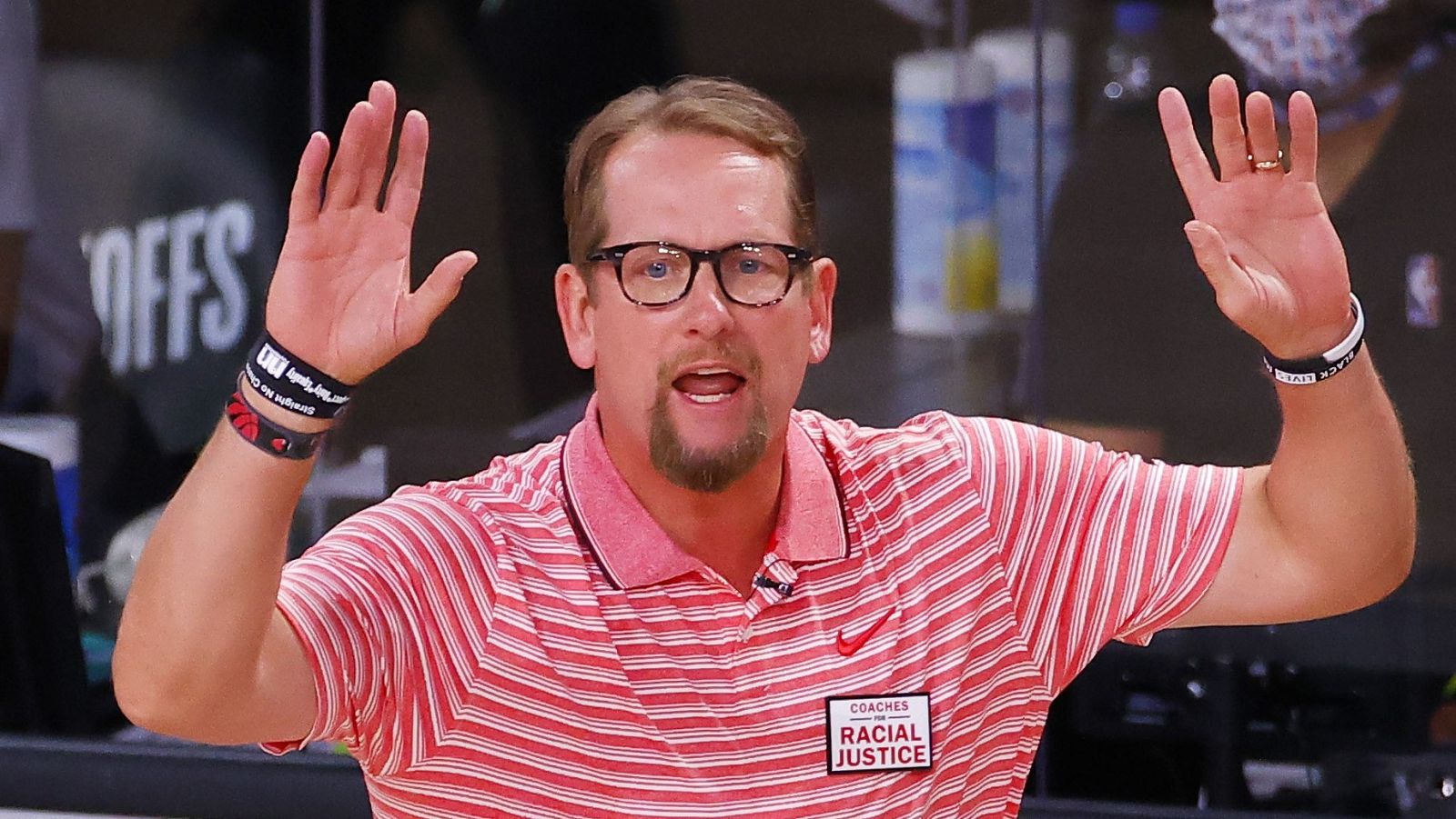 Nick Nurse, durante un partido del playoff