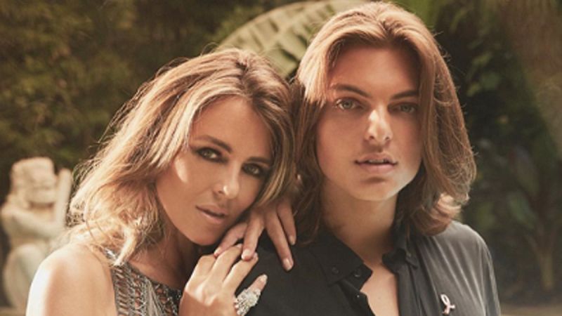 El enorme, e inquietante parecido de Liz Hurley y su hijo Damian