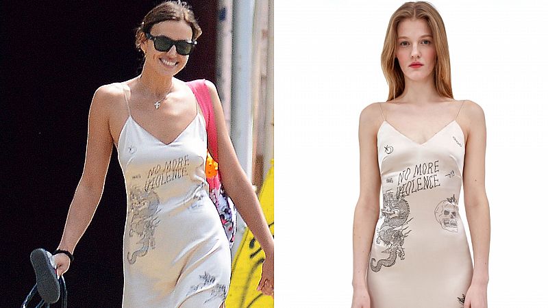 Irina Shayk estrena tendencia con este vestido 'tatuado' con mensaje pacifista