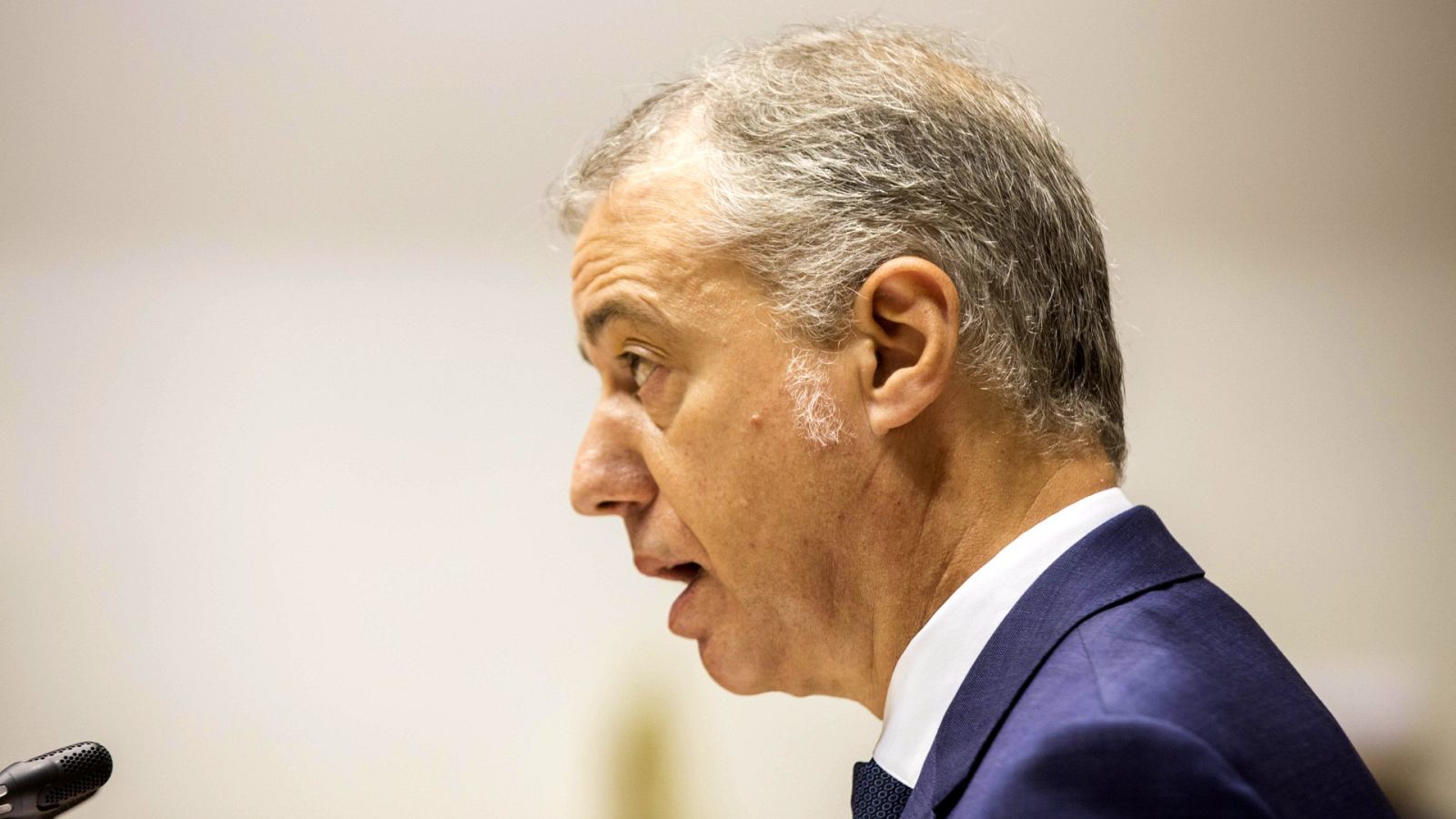 El lehendakari Íñigo Urkullu, durante su discurso en el debate de investidura