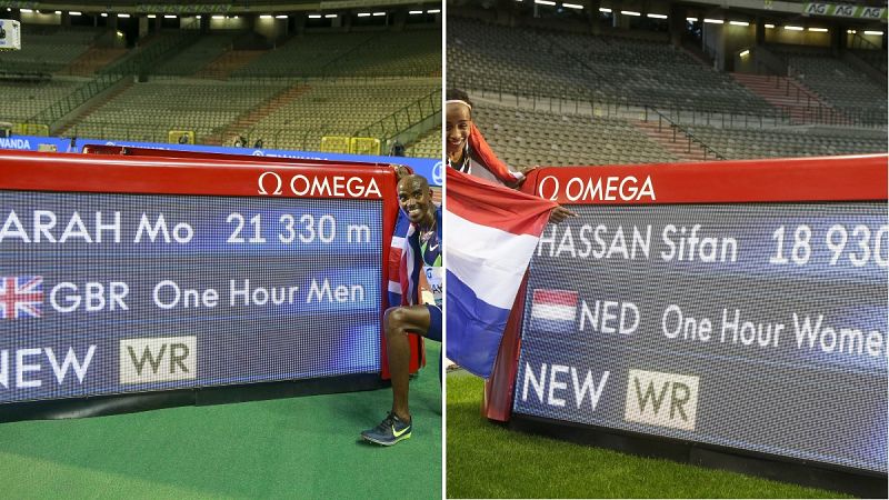 Mo Farah y Sifan Hassan baten el récord mundial de la hora