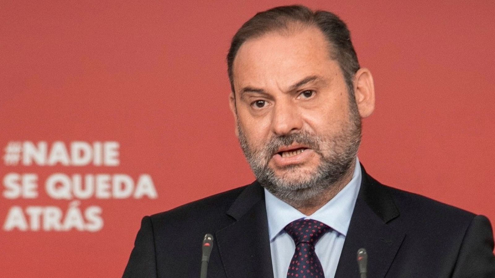 José Luis Ábalos en rueda de prensa en la sede del PSOE en Ferraz, Madrid