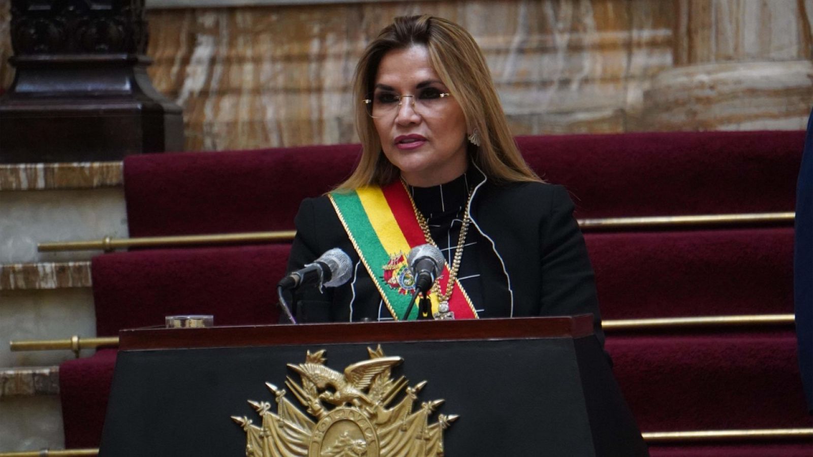 La presidenta interina de Bolivia, Jeanine Áñez, en una imagen del 6 de agosto de 2020.