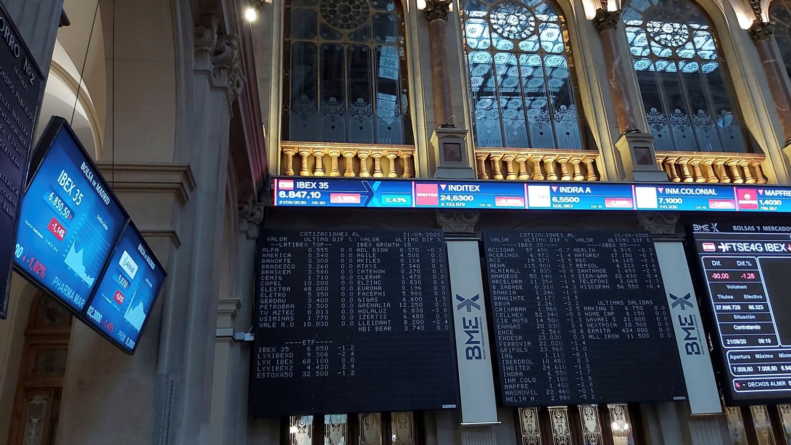 Interior de la Bolsa de Madrid