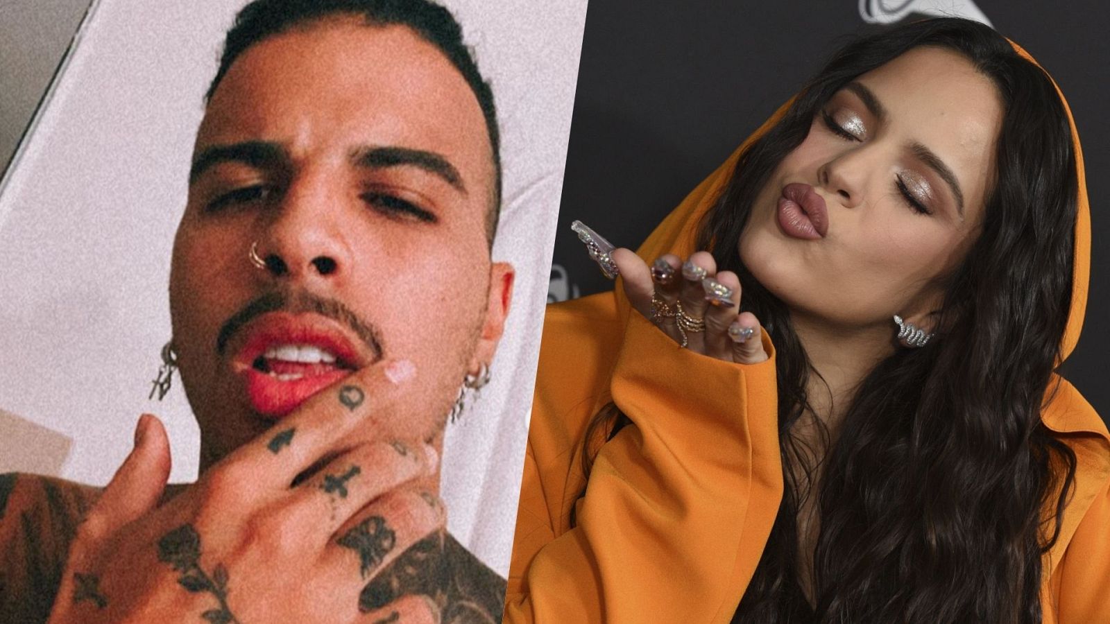 El reggaetonero Rauw Alejandro y la cantante Rosalía
