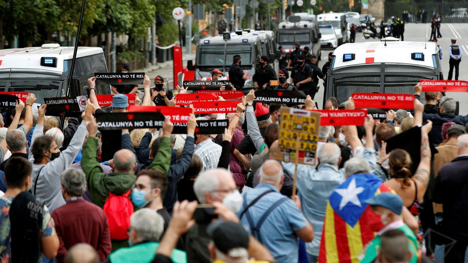 Manifestación contra la llegada del rey a Barcelona