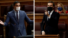 Casado acusa a Sánchez de "liquidar" la separación de poderes y este responde: "Vuelva a ser un partido de Estado"