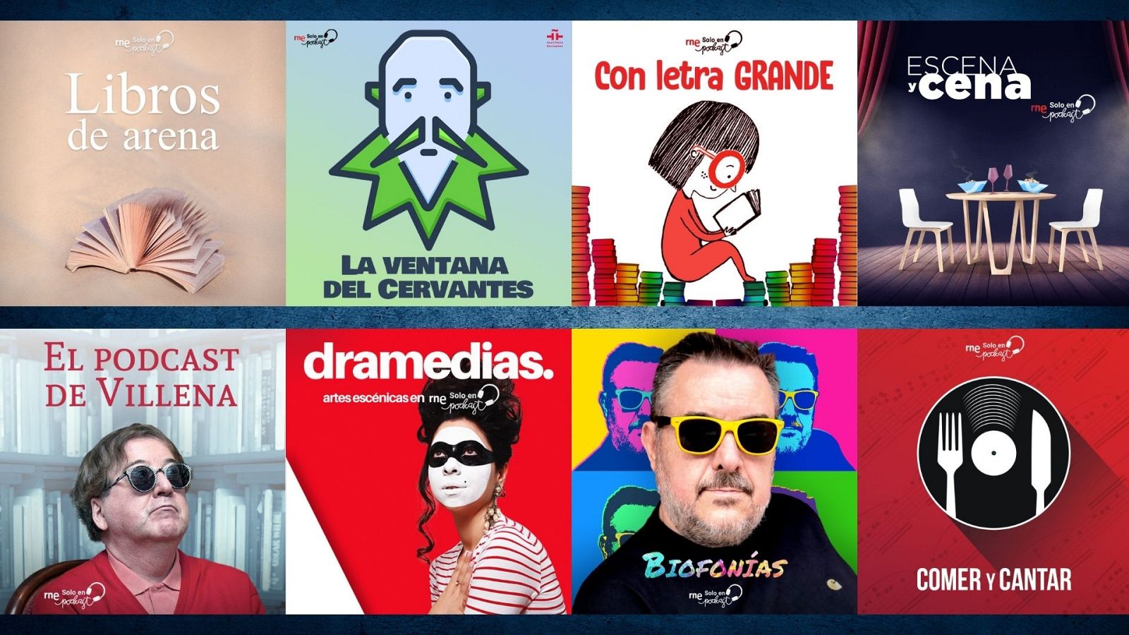Imágenes de algunos de los nuevos programas de RNE Solo en Podcast.