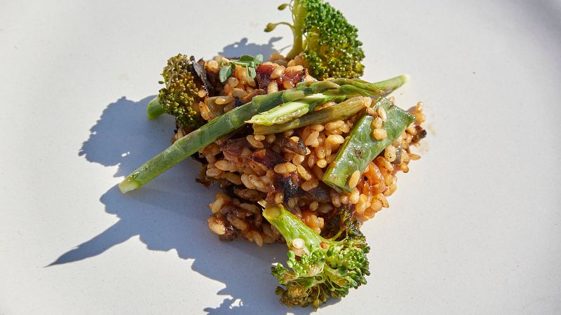Receta de "Arroz seco de pollo y verduras"