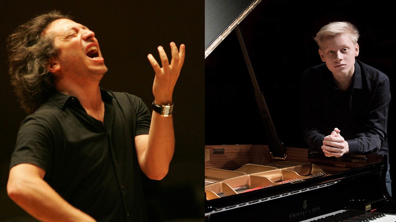 El director de orquesta George Pehlivanian y el pianista Alexander Malofeev