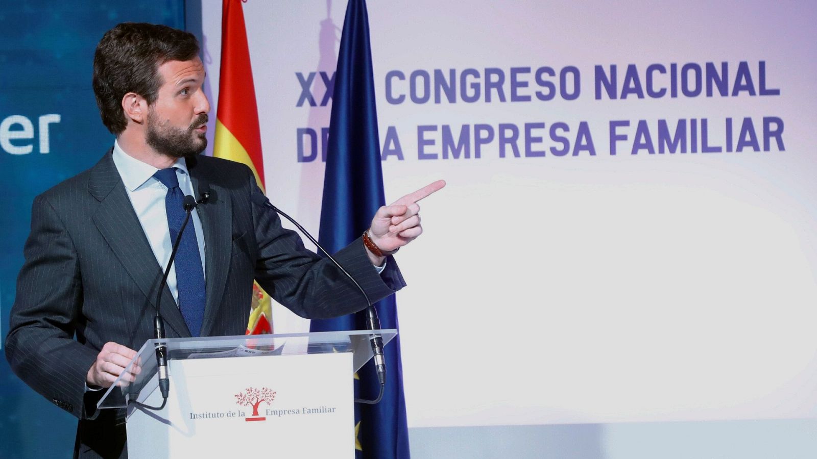 El presidente del PP; Pablo Casado