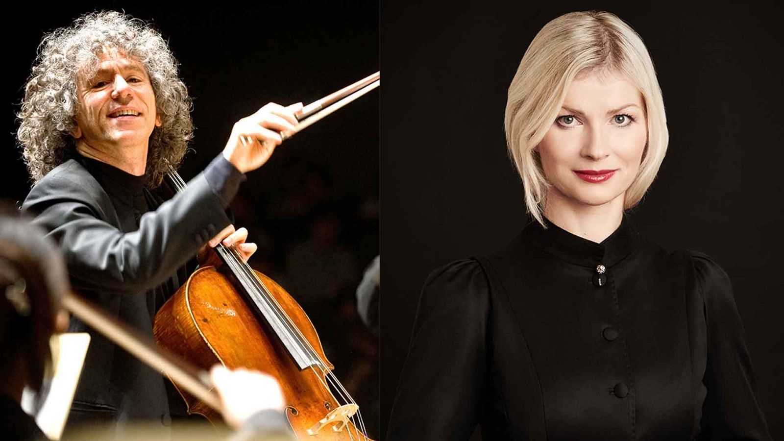 El chelista Steven Isserlis y la directora de orquesta Anu Tali