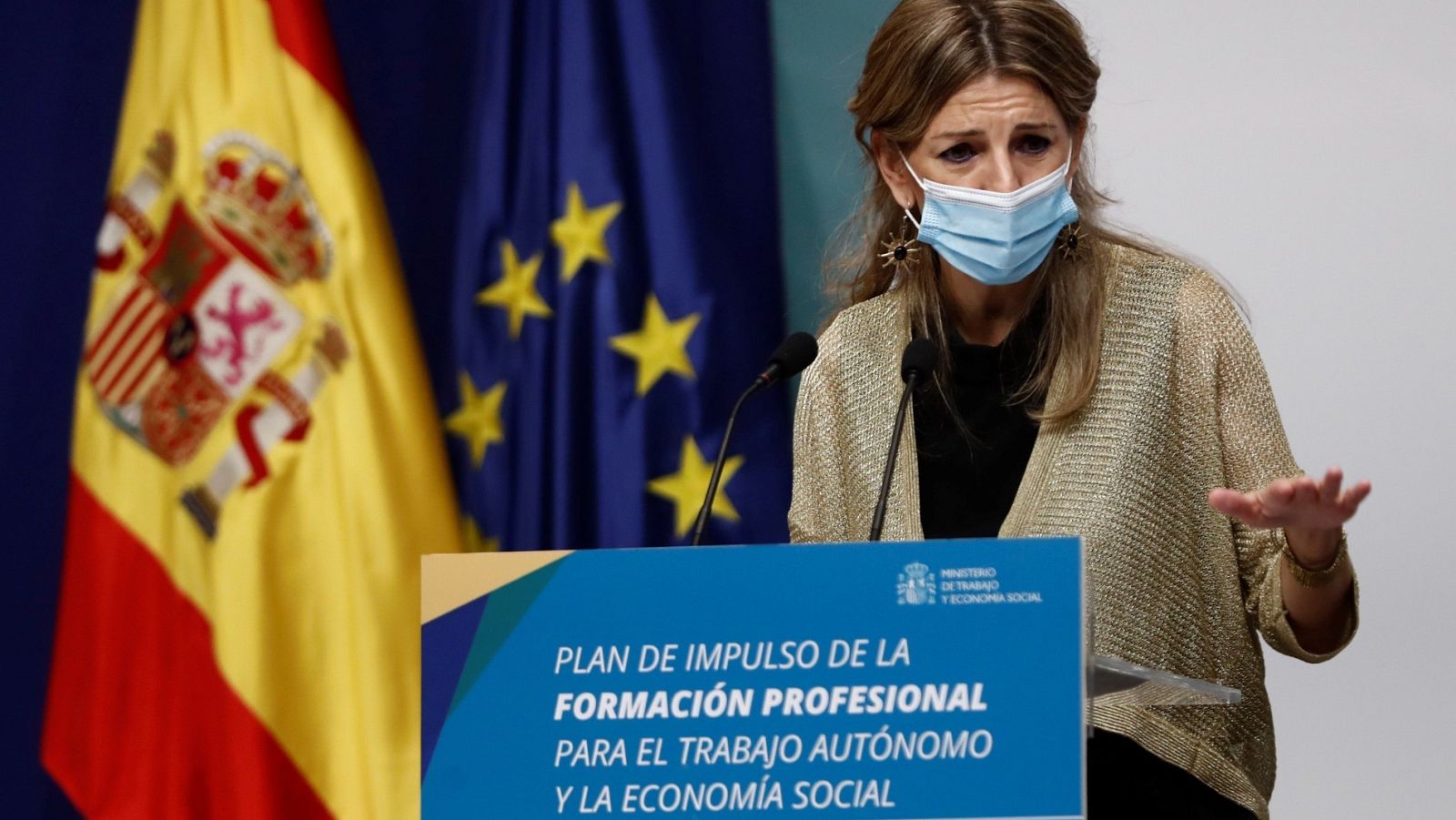 La ministra de Trabajo en la presentación del plan
