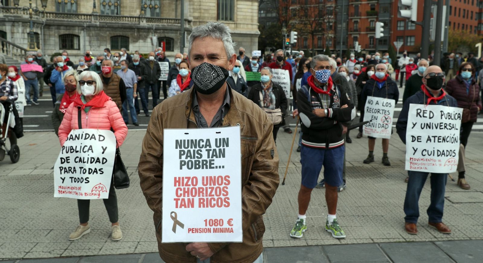 Manifestación de pensionistas en Bilbao