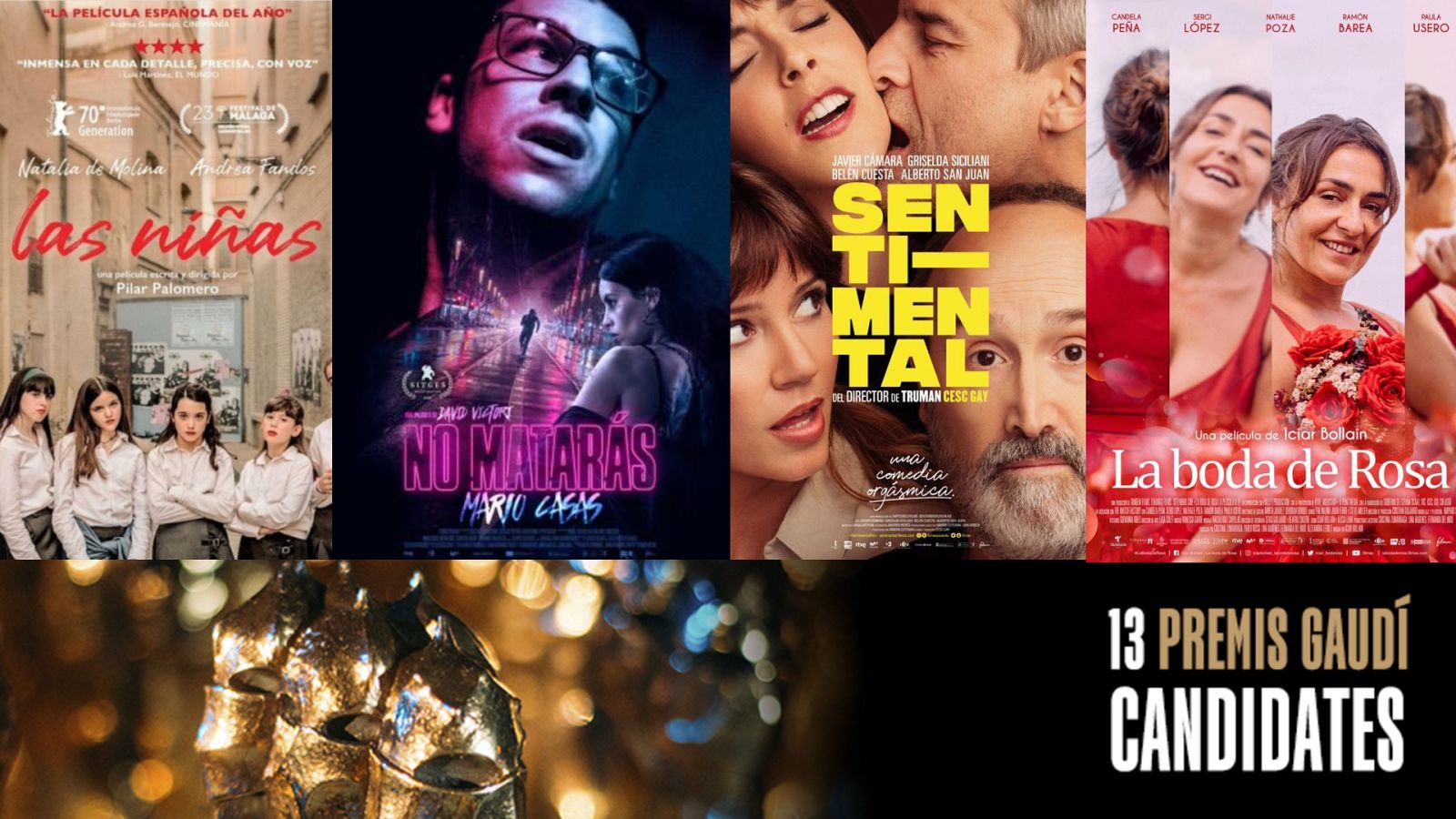 'Las niñas', 'No matarás', 'Sentimental' i 'La boda de rosa', pel·lícules participades per RTVE candidates als Premis Gaudí