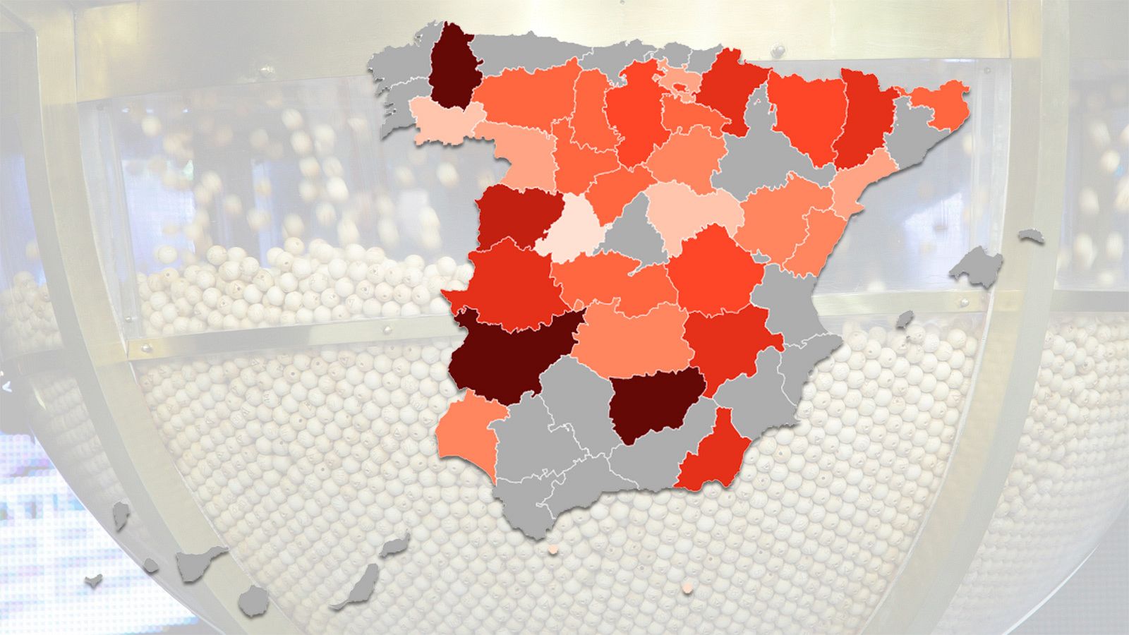 Provincias menos premiadas en el Sorteo Extraordinario de la Lotería de Navidad