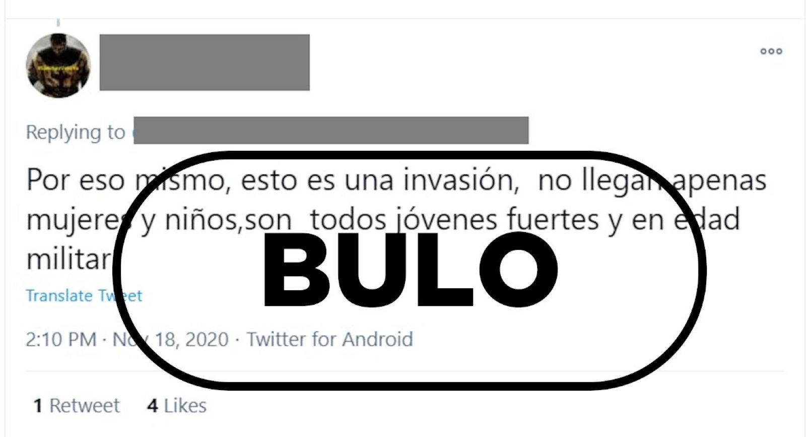 Uno de los comentarios que sugiere la invasión militar.