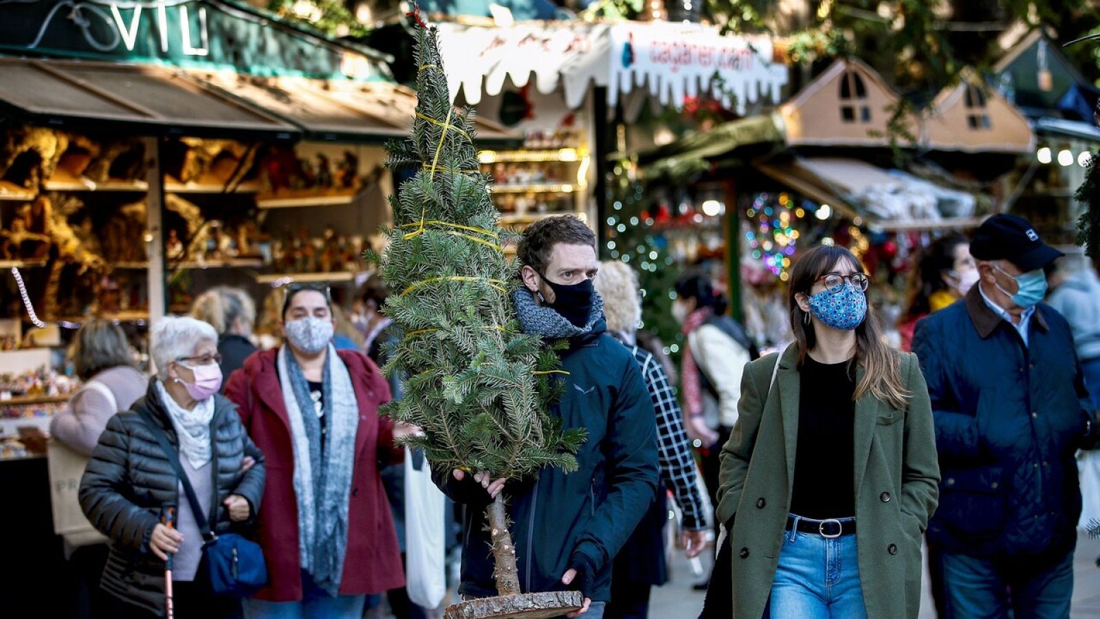 Mercado navideño en Barcelona