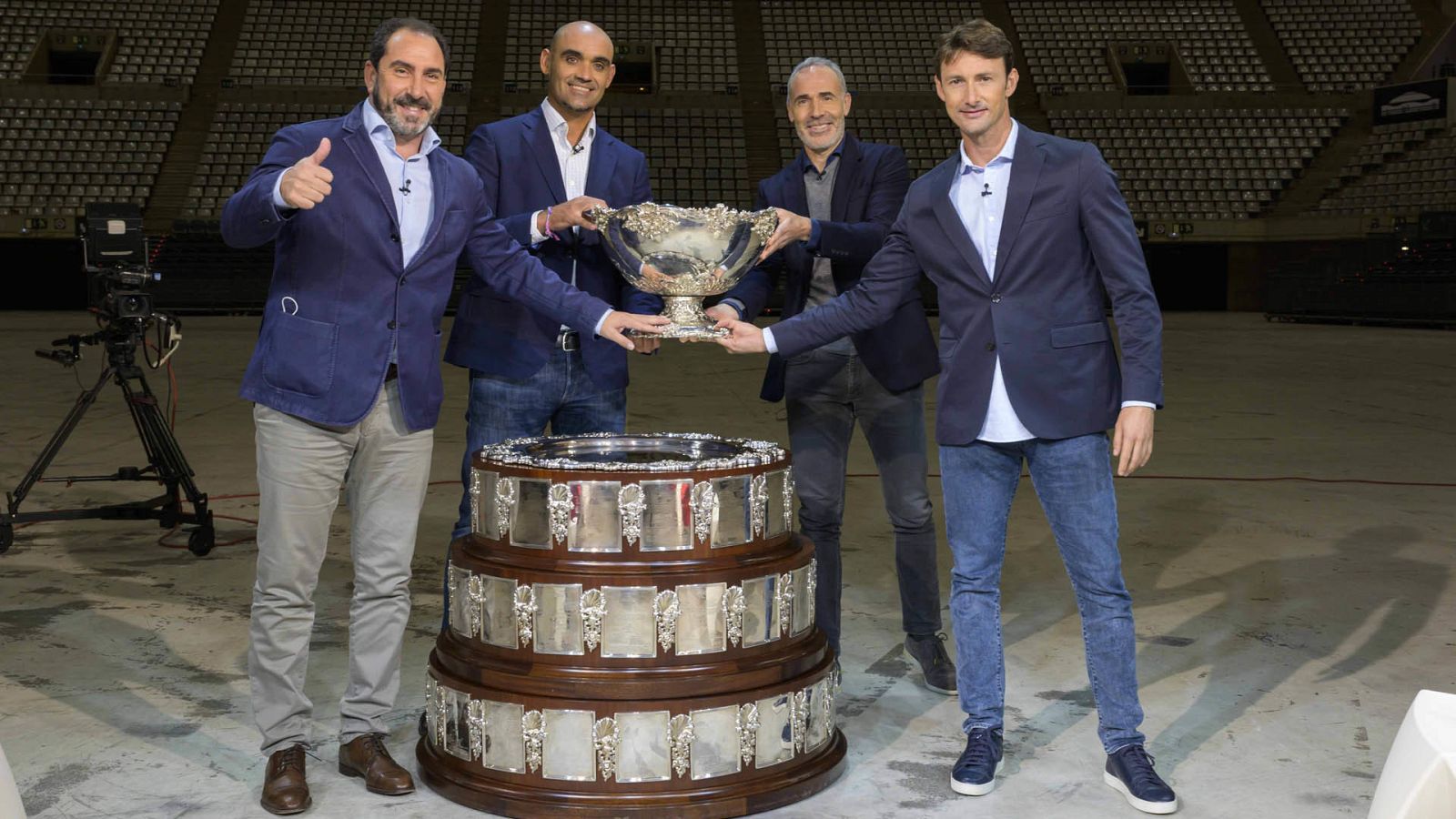 Los cuatro protagonistas de la final: Ferrero, Costa, Corretja y Balcells