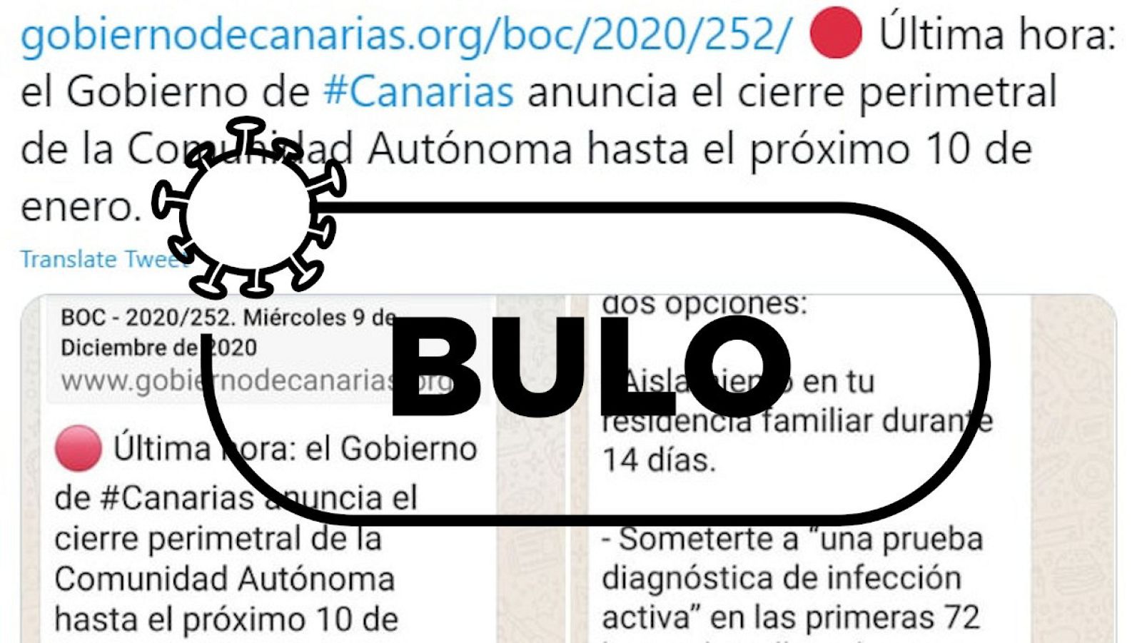 El mensaje que ha circulado sobre el cierre perimetral en Canarias.