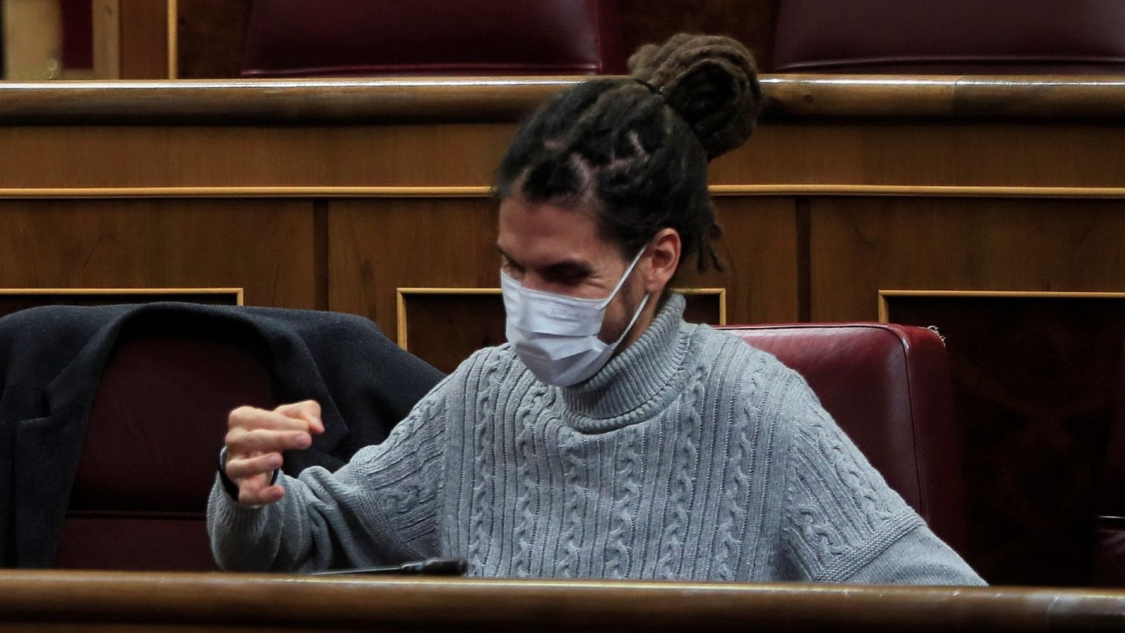 El diputado de Unidas Podemos, Alberto Rodríguez, en el Congreso