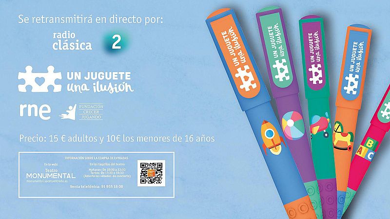 La Orquesta Sinfónica RTVE ofrece el XIV Concierto Solidario 'Un juguete, Una ilusión' en el Teatro Monumental