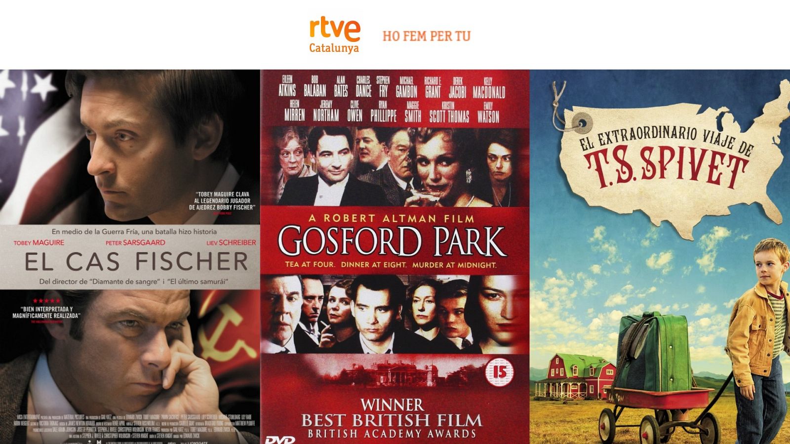 'El cas Fischer', 'Gosford Park' i 'L'extraordinari viatge de T.S. Spivet', en català