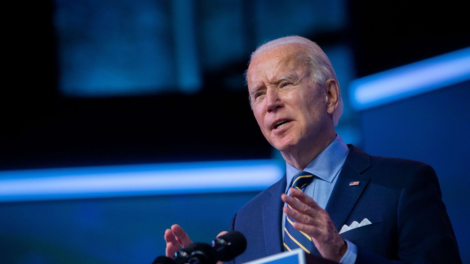 El presidente electo, Joe Biden, en un discurso este lunes desde Delaware