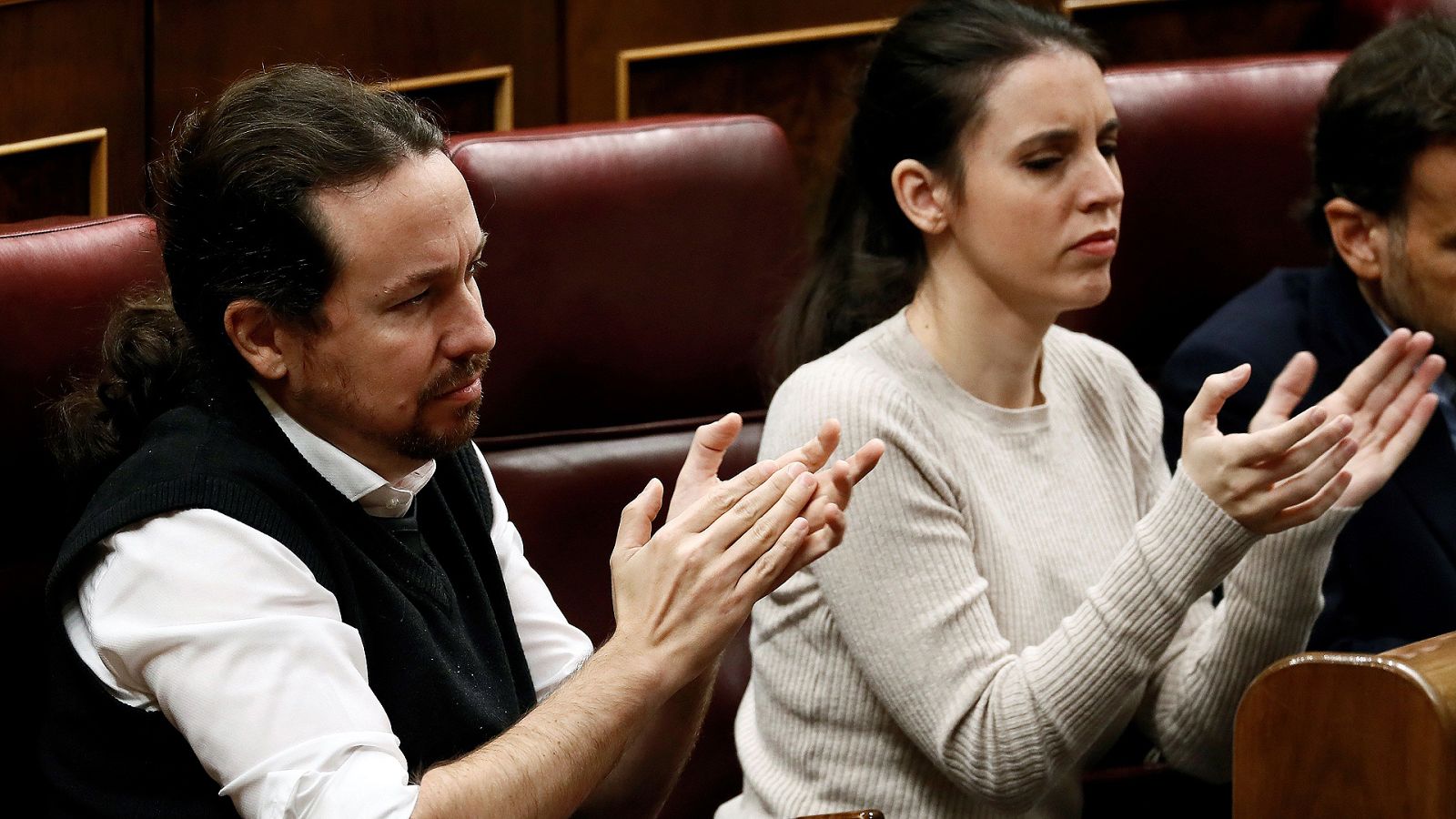 Imagen de archivo de Pablo Iglesias e Irene Montero en el Congreso de los Diputados.