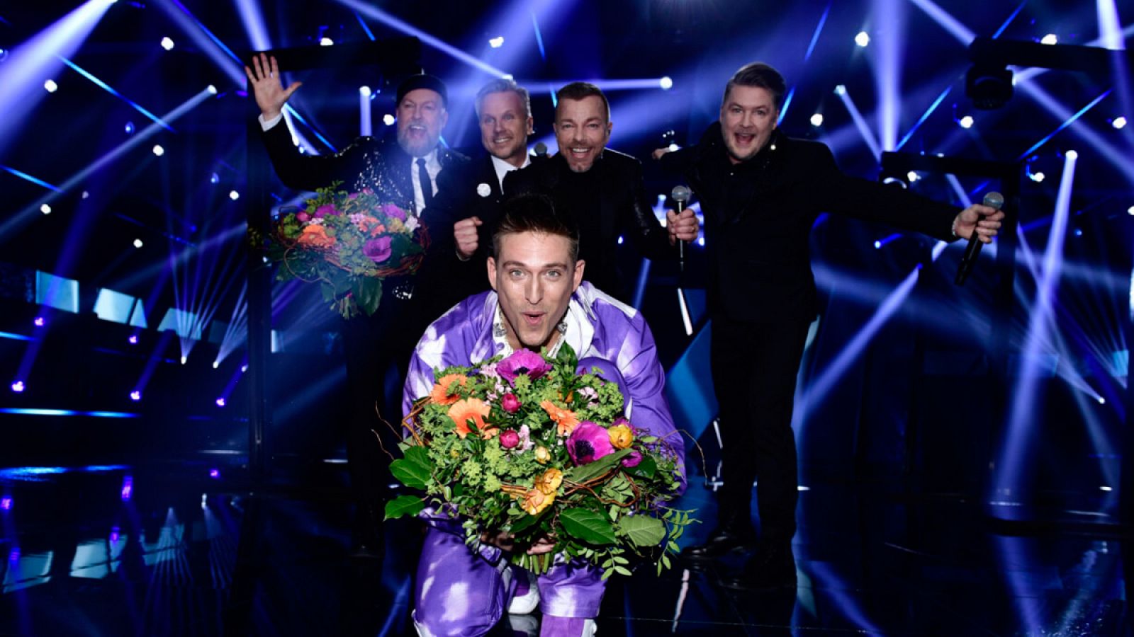Danny Saucedoy la banda Arvingarna, los primeros finalistas del Melfest