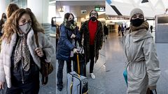 Chenoa, Lolita Flores, Mario Vaquerizo y Yolanda Ramos regresan a Madrid tras días atrapados por el temporal